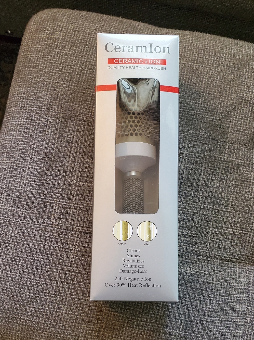 CeramIon Ceramic & Ion Round Hairbrush - Gray